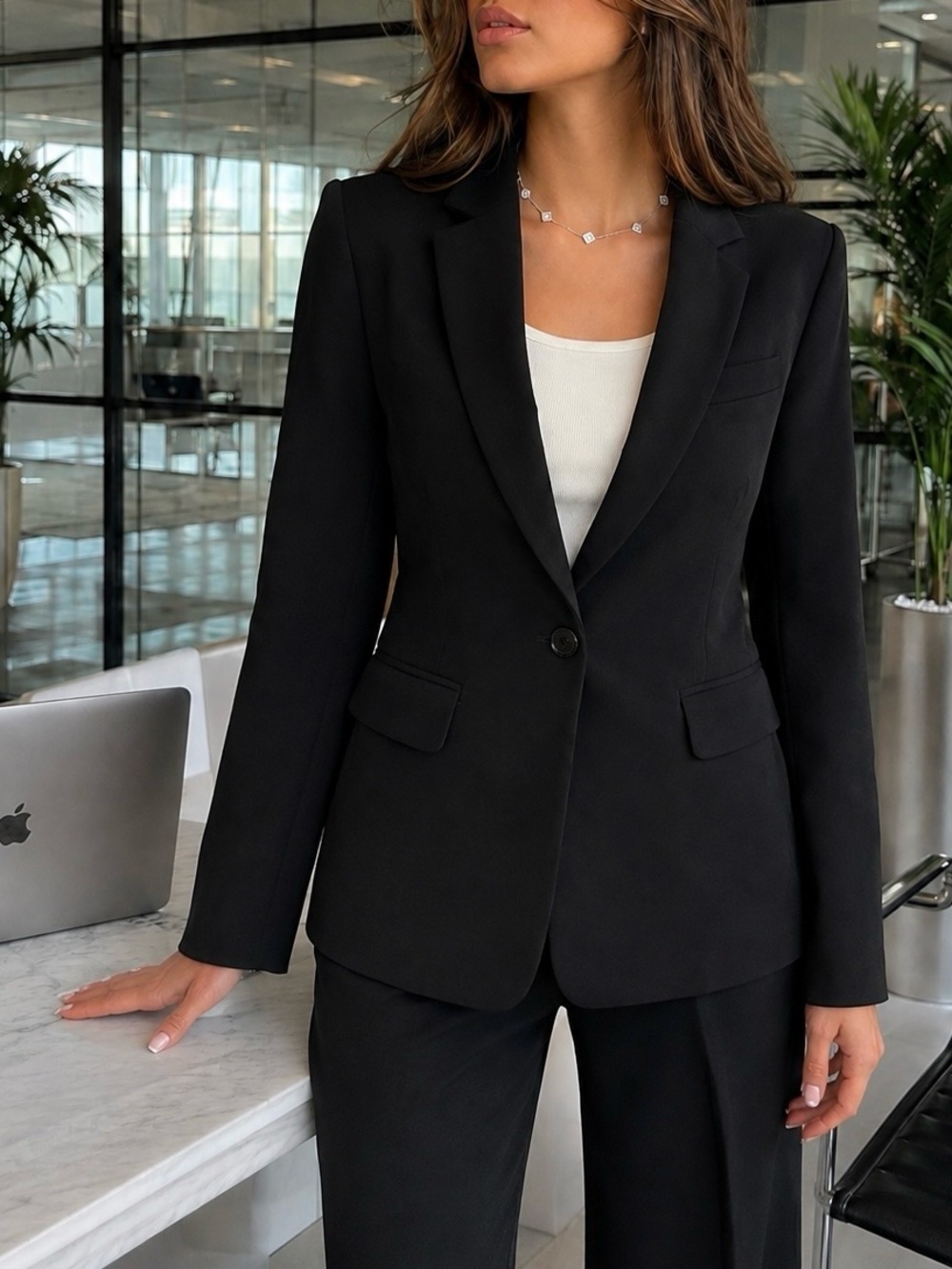 Cartier Uniformes Black Tailored Blazer Career Jacket Size 40 S Y2K